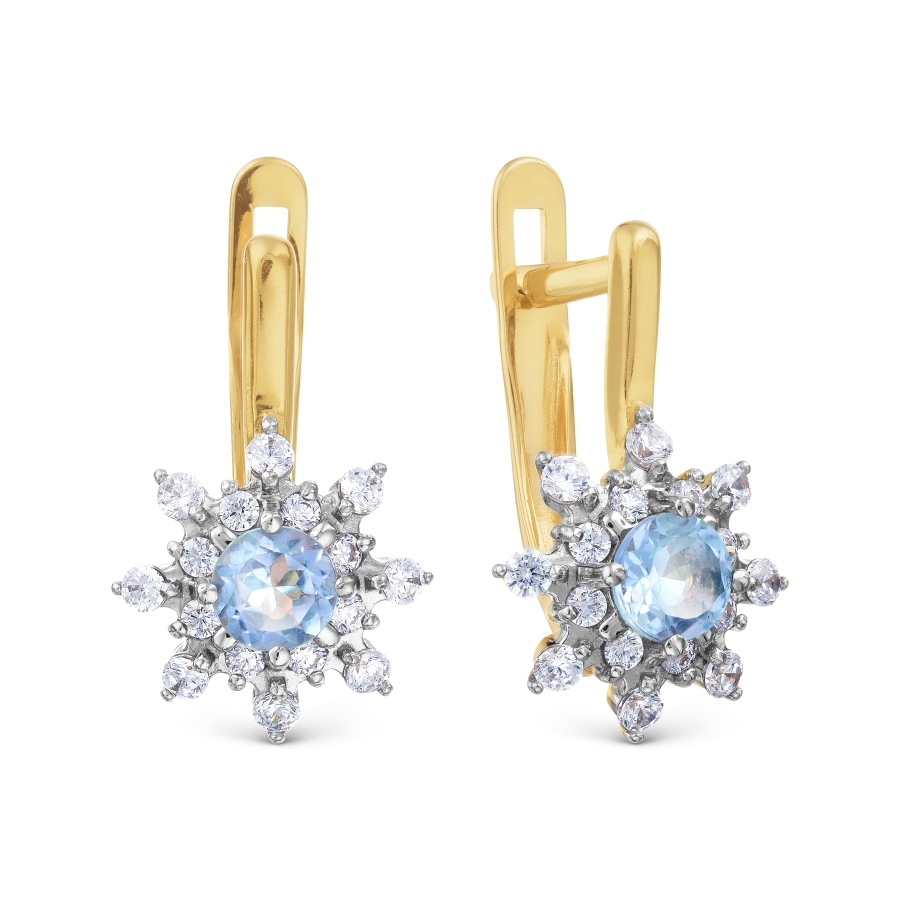 

Серьги с топазами и фианитами Линии Любви