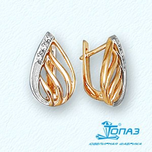

Серьги с фианитами Линии Любви, Серьги Т14202695