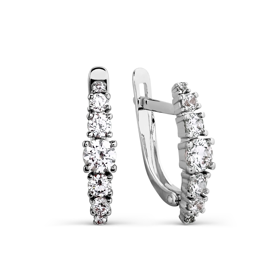 

Серьги с Swarovski Zirconia Линии Любви, Серьги Т307027459