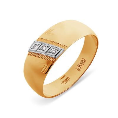 

Кольцо обручальное с бриллиантами Линии Любви, Кольцо Т13101339-01