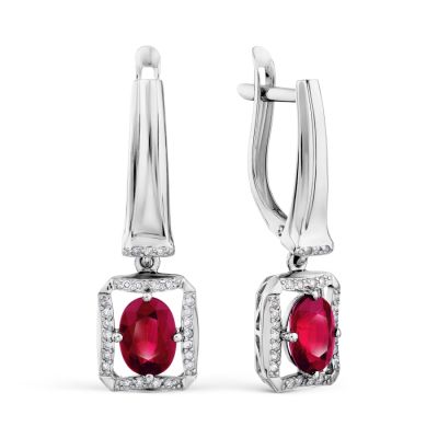 

Серьги с рубинами и бриллиантами Линии Любви, Серьги Т30602Б178