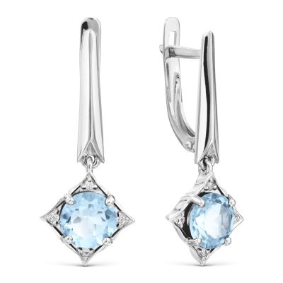 

Серьги с топазами и фианитами Линии Любви, Серьги Т30302Б400