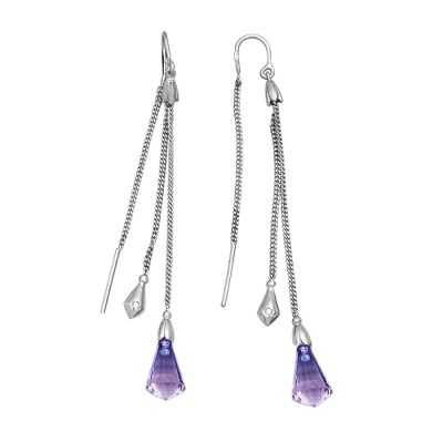 

Серьги с аметистами и фианитами Линии Любви, Серьги Т33302836