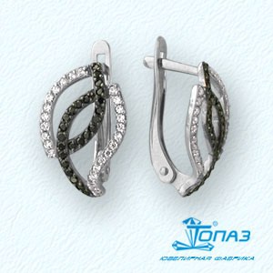 

Серьги с фианитами Линии Любви, Серьги Т302021079