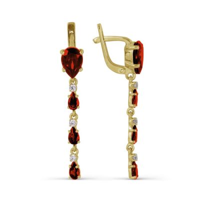 

Серьги с гранатами и фианитами Линии Любви, Серьги Т903023635