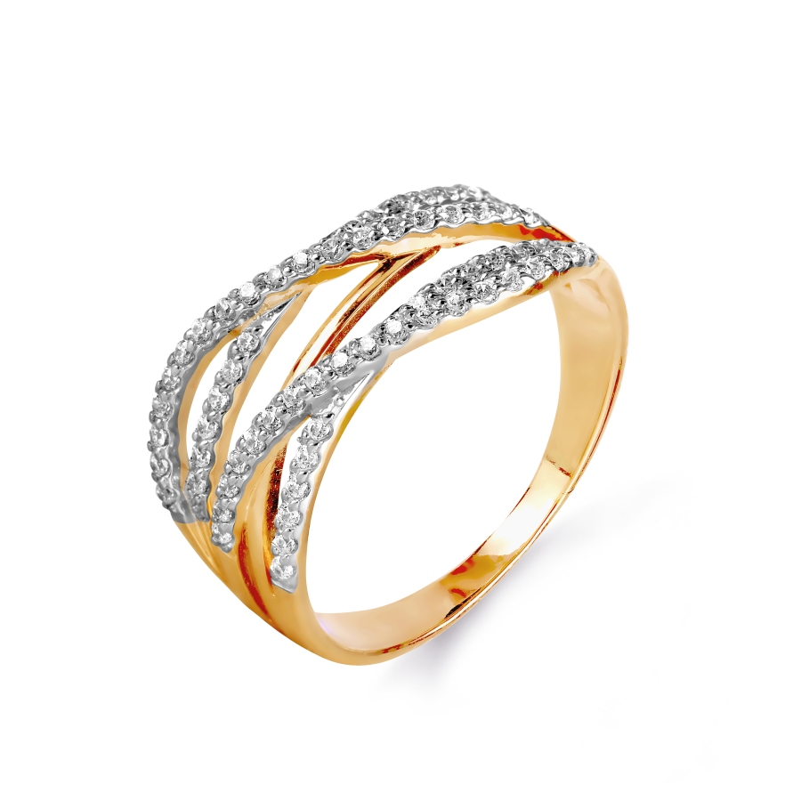 

Кольцо с фианитами Линии Любви