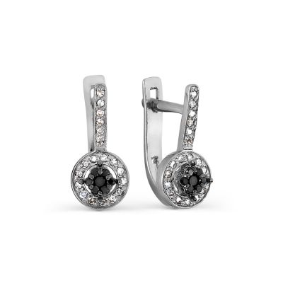 

Серьги с бриллиантами и Swarovski Zirconia Линии Любви, Серьги Т331027269-01