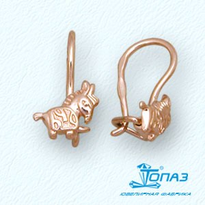 

Серьги из красного золота Линии Любви, Серьги Т10002957