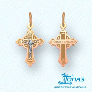 

Крестик из красного золота Линии Любви, Крестики Т13096153