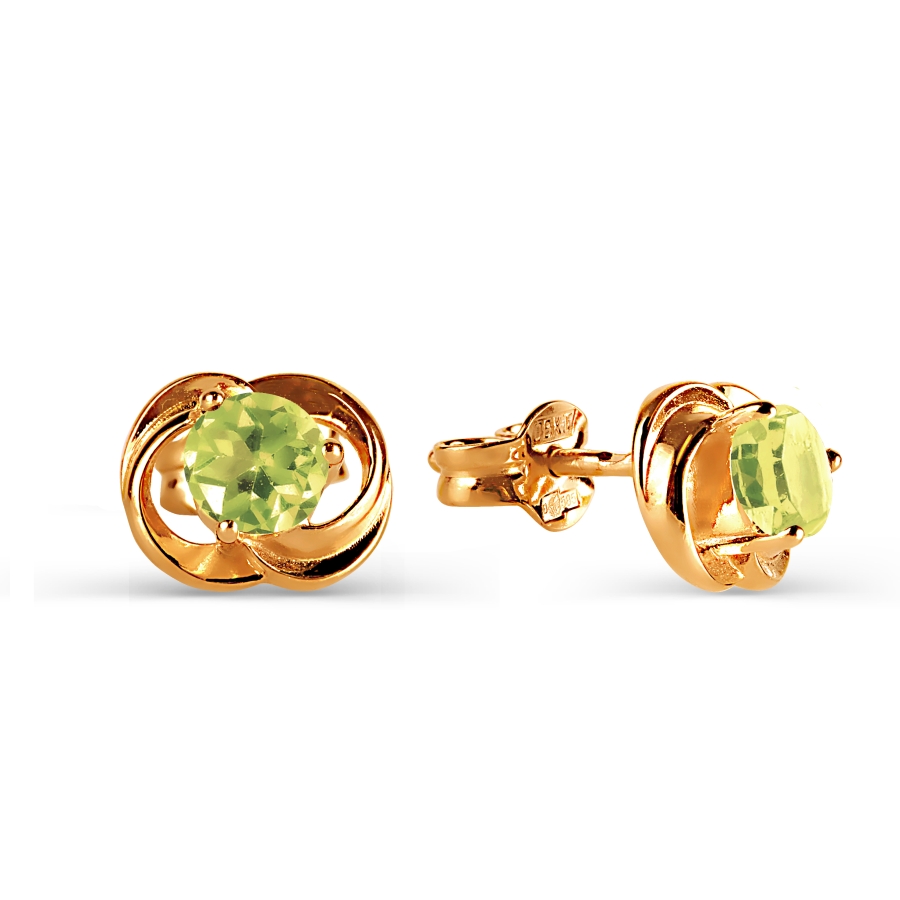 

Серьги с хризолитами Линии Любви