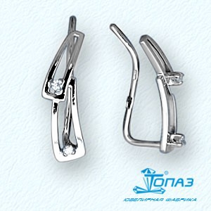 

Серьги с фианитами Линии Любви, Серьги Т30202827