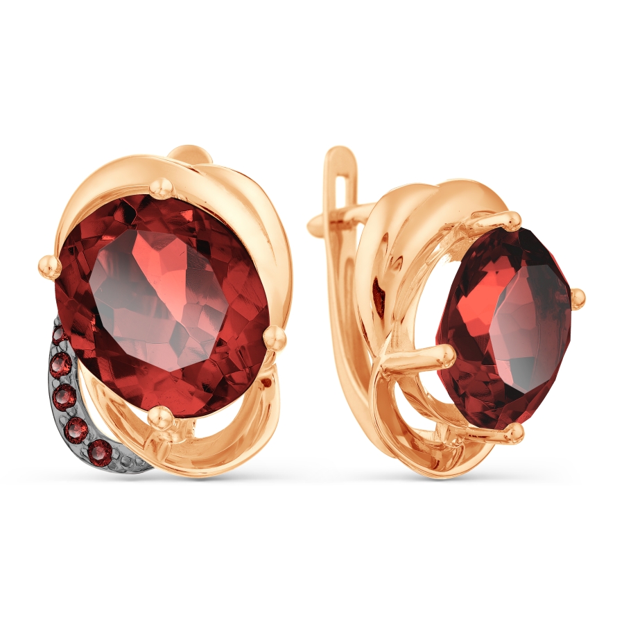 

Серьги с гранатами и фианитами Линии Любви, Серьги Т147028529-02