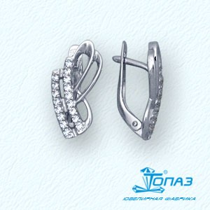 

Серьги с фианитами Линии Любви, Серьги Т30202849
