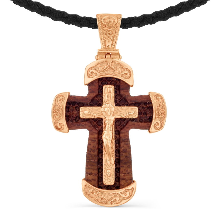 

Крестик из красного золота Линии Любви