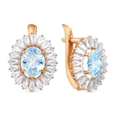 

Серьги с топазами и Swarovski Zirconia Линии Любви, Серьги Т143028893