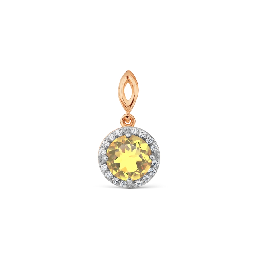 

Подвеска с цитрином и фианитами Линии Любви