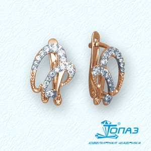 

Серьги с фианитами Линии Любви, Серьги Т14202791