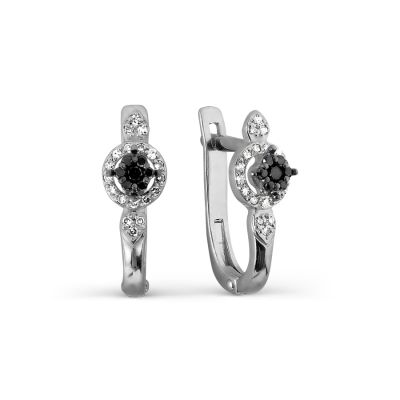 

Серьги с бриллиантами и Swarovski Zirconia Линии Любви, Серьги Т331027266-01