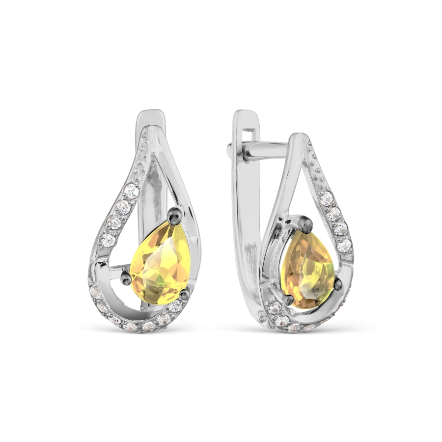 

Серьги с цитринами и Swarovski Zirconia Линии Любви, Серьги Т303025955