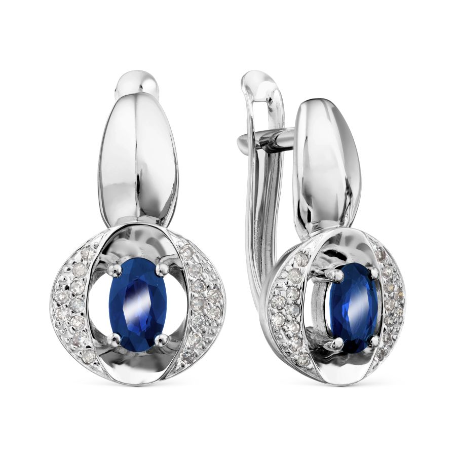 

Серьги с сапфирами и бриллиантами Линии Любви, Серьги Т306029186