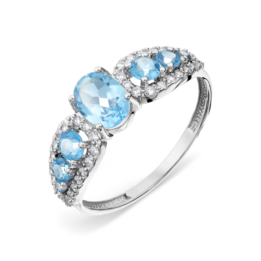 Кольцо с топазами и фианитами Линии Любви, Кольцо Т30701А276