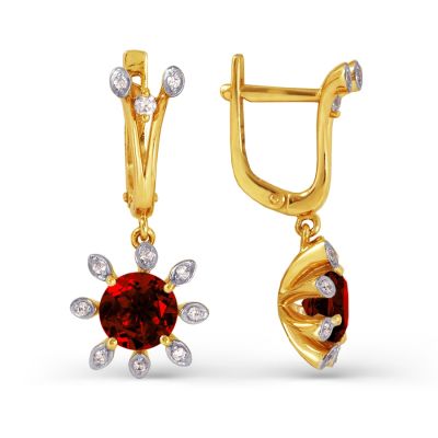 

Серьги с гранатами и фианитами Линии Любви, Серьги Т943023590