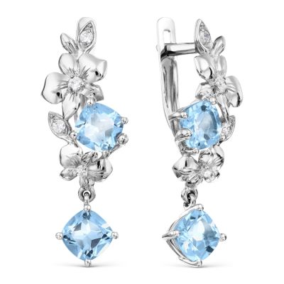 

Серьги с топазами и фианитами Линии Любви, Серьги Т30302Б252
