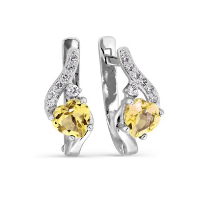 

Серьги с цитринами и фианитами Линии Любви, Серьги Т303026403