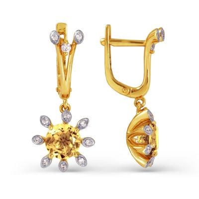 

Серьги с цитринами и фианитами Линии Любви, Серьги Т943023590