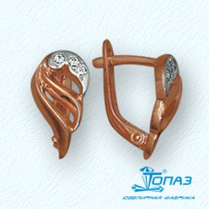 

Серьги с фианитами Линии Любви, Серьги Т14202236