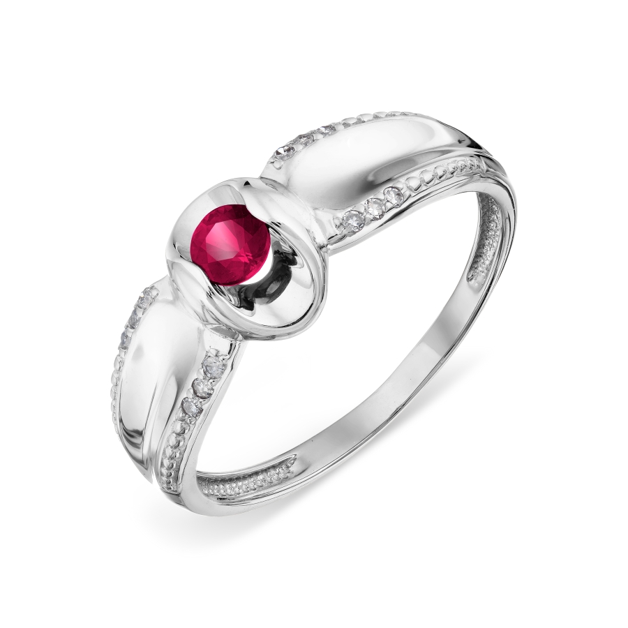 Кольцо с рубином и бриллиантами Линии Любви