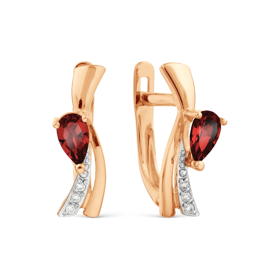 

Серьги с гранатами и фианитами Линии Любви, Серьги Т143029448