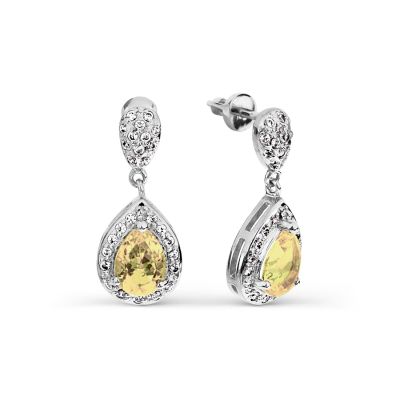 

Серьги с цитринами и фианитами Линии Любви, Серьги Т303026718-03