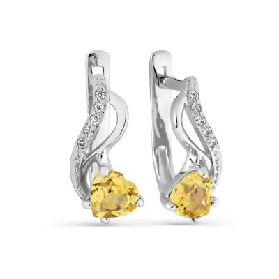 

Серьги с цитринами и фианитами Линии Любви, Серьги Т303026401