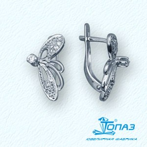 

Серьги с фианитами Линии Любви, Серьги Т30202753