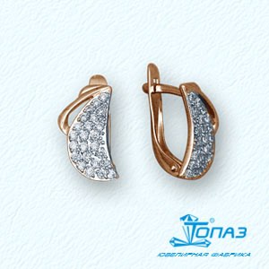 

Серьги с фианитами Линии Любви, Серьги Т14202768