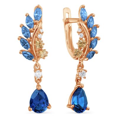 

Серьги с Swarovski Zirconia и фианитами Линии Любви, Серьги Т142028172