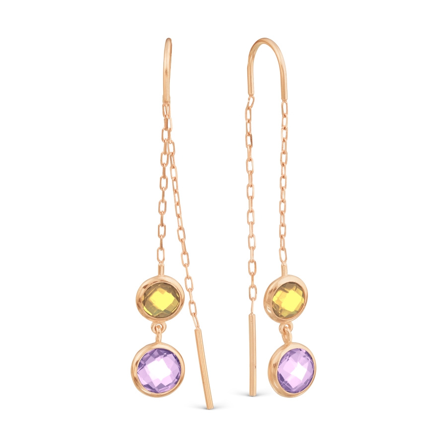 

Серьги с аметистами и цитринами Линии Любви, Серьги Т101028849