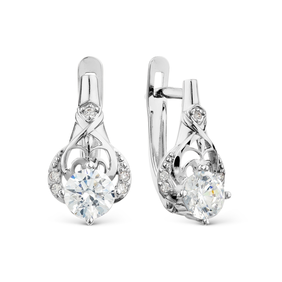 

Серьги с Swarovski Zirconia Линии Любви, Серьги Т307028441