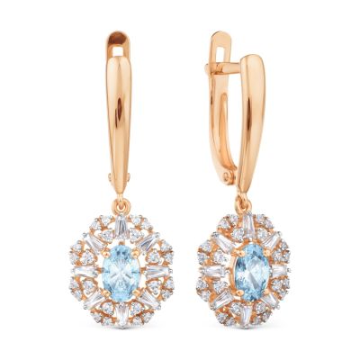 

Серьги с топазами и Swarovski Zirconia Линии Любви, Серьги Т143028896