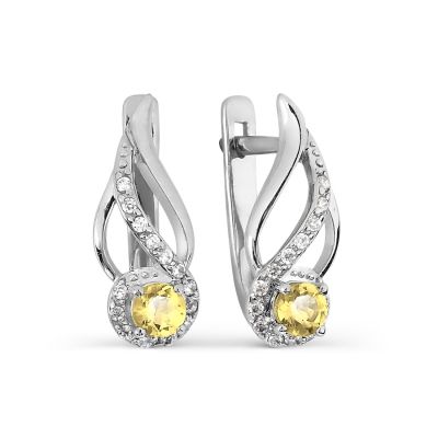 

Серьги с цитринами и фианитами Линии Любви, Серьги Т307027115-01