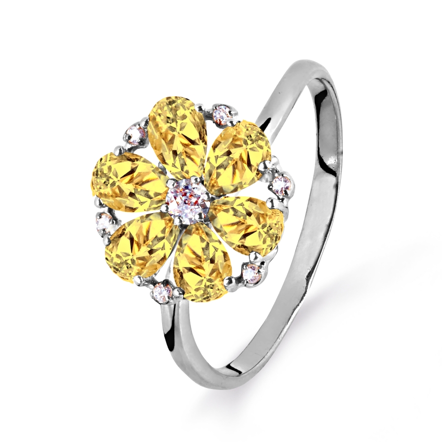 

Кольцо с цитринами и фианитами Линии Любви, Кольцо Т333015170