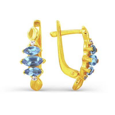 

Серьги с топазами и фианитами Линии Любви, Серьги Т903023630