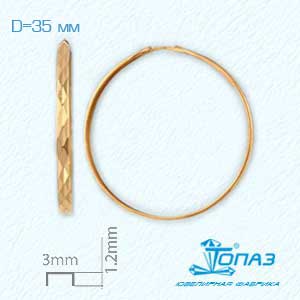 

Серьги конго из красного золота Линии Любви, Серьги Т100621535