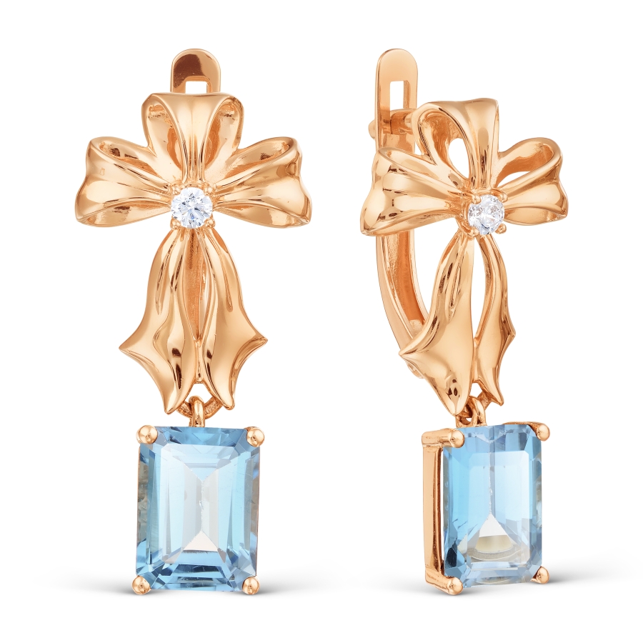 

Серьги с топазами и фианитами Линии Любви, Серьги Т103028598