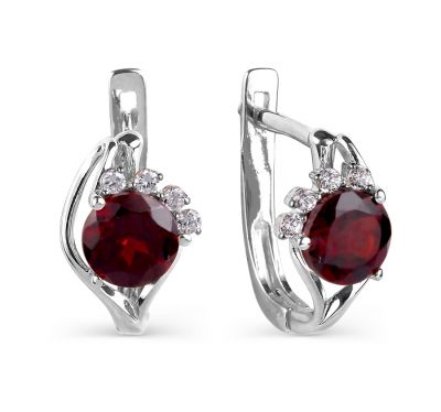 

Серьги с гранатами и фианитами Линии Любви, Серьги Т303025930