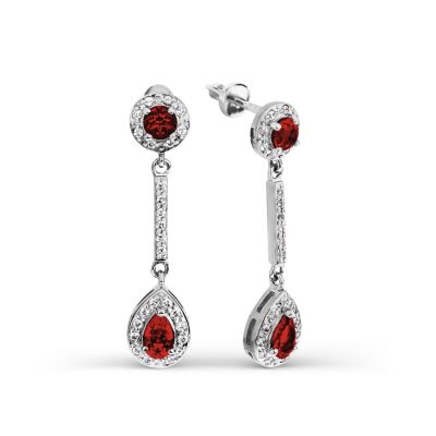 

Серьги с гранатами и фианитами Линии Любви, Серьги Т303026717-03