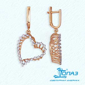 

Серьги с фианитами Линии Любви