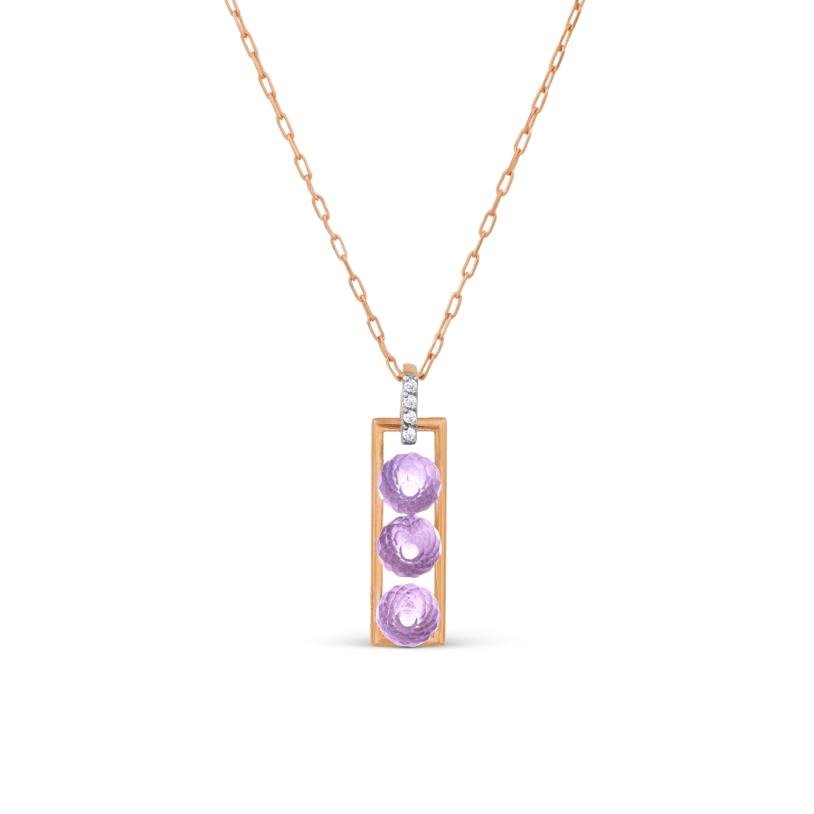 

Колье с аметистами и фианитами Линии Любви