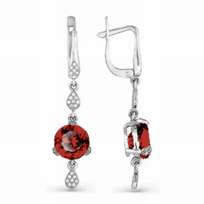 

Серьги с гранатами и фианитами Линии Любви, Серьги Т703023519
